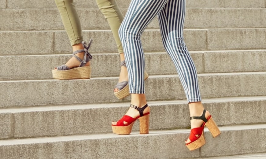 Sandalias cuñas altas de mujer